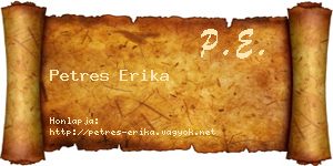 Petres Erika névjegykártya